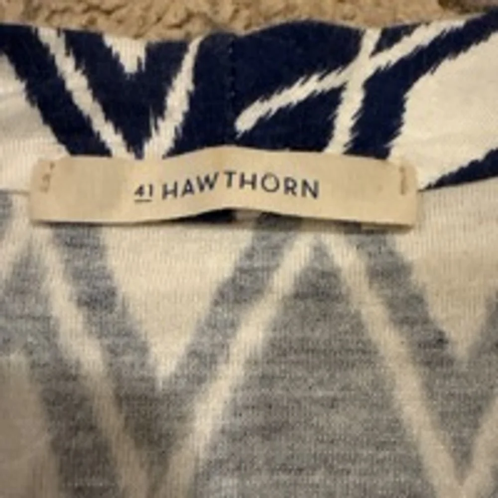 Women's 41 HAWTHORN Top Size L Blue White Sleeveless - Picture 3 of 7